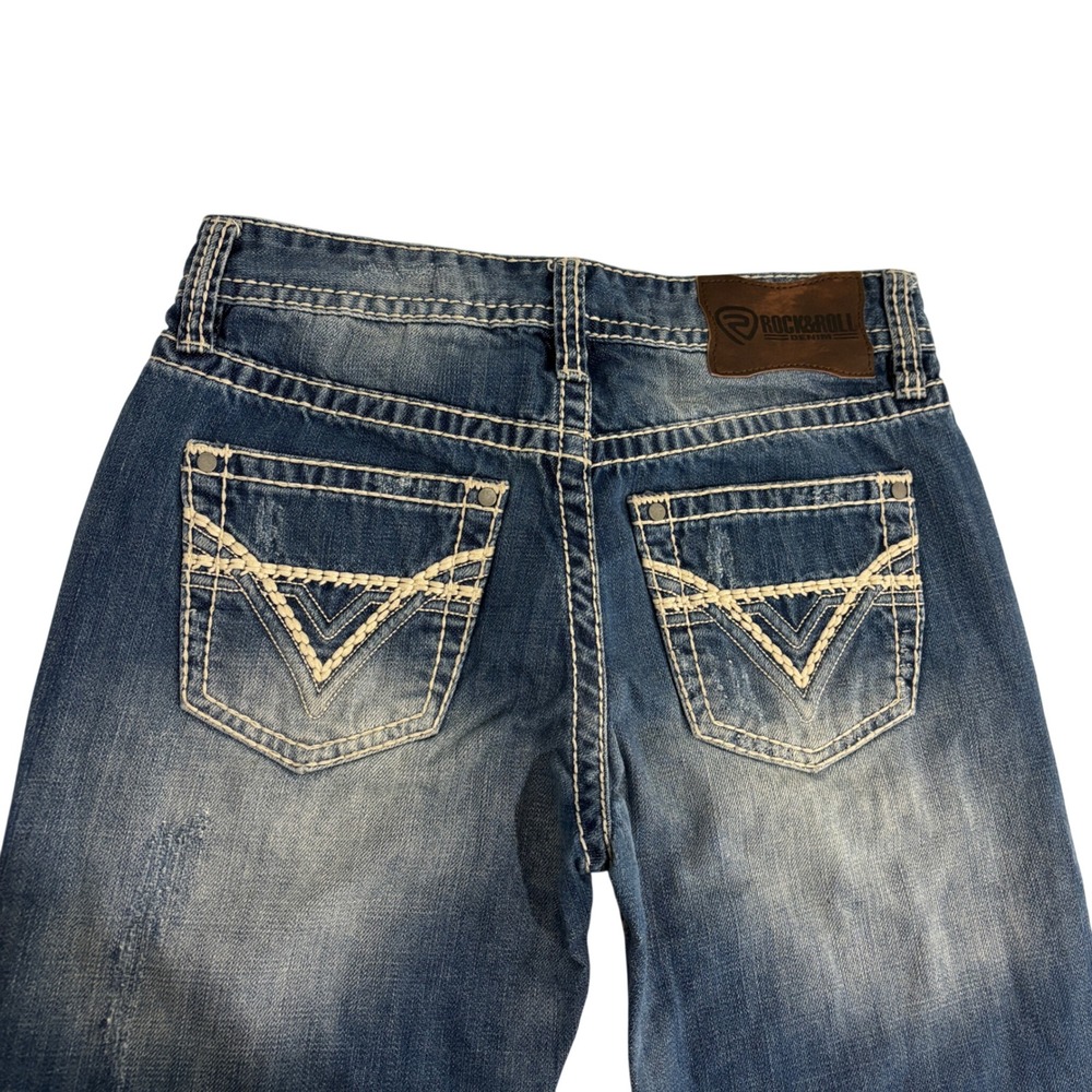 Rock and Roll Denim Double Barrel Blue Jeans Men 30x33 Relaxed Straight Bootcut